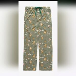 Disney Green Bambi And Friends Pajama Pants